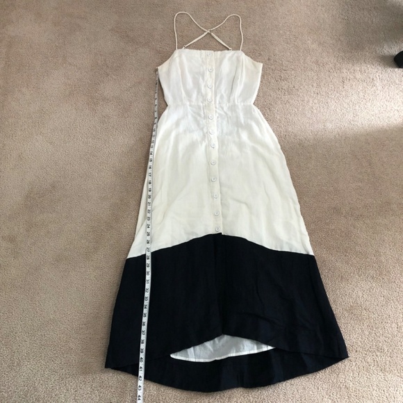 Maeve Anthropologie Linen Colorblock Open Back Midi Dress M - Picture 13 of 15